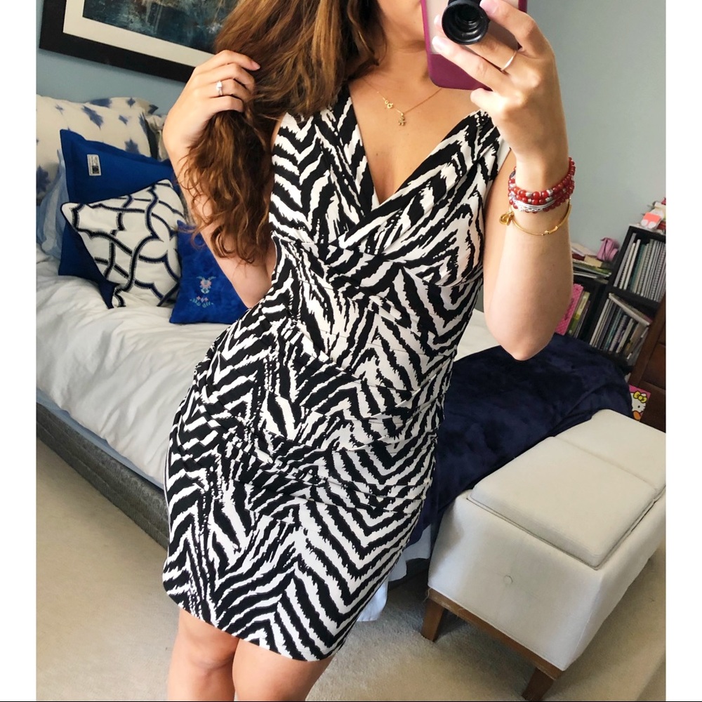 Animal Print midi Cocktail Dress Size 6
